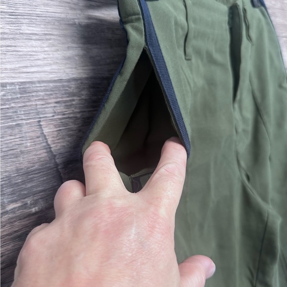 Zara Trafaluc Olive Green Chino Pants with Black Contrasting Stripes Womens XS - Picture 6 of 9